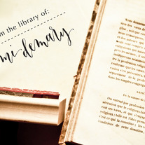 From the library of - Custom Calligraphy Wooden Stamp with Your Name - Bookplate - Rebel Stout Style