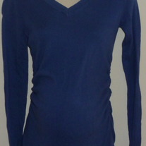Long Sleeve Blue Sweater with Ruched Sides-Liz Lange Maternity Size XS  GS513