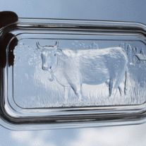 Arcoroc France Cow Refrigerator Dish w/Lid