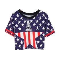 Star Print Crop Tee 