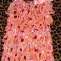Pink Satin Polka Dot Romper-Siz 1-3 Years