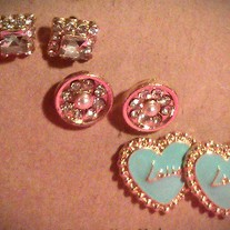 Love of Hearts Stud Earrings Trio