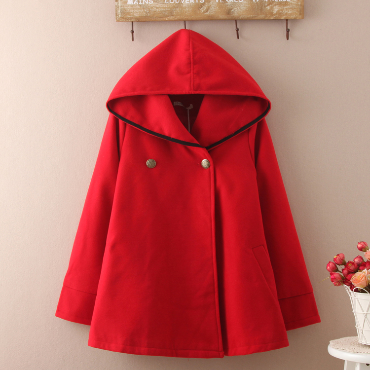 Cute japanese hooded sweet cloak woolen coat · Cute Kawaii ｛harajuku