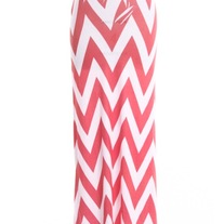 Coral Chevron Maxi Skirt