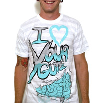 Striped 'I <3 Your Gutz' Tee [blue]