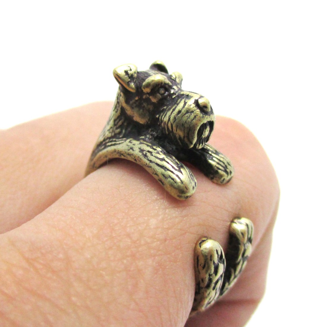 puppy ring 3d miniature schnauzer puppy animal wrap ring in brass sizes 5 to 9 183 dotoly puppy ring 3d miniature schnauzer puppy animal wrap ring in brass sizes 5 to 9 183 dotoly