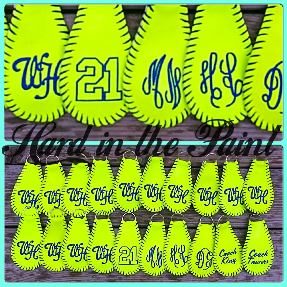 Custom Embroidered Softball Keychain on Storenvy