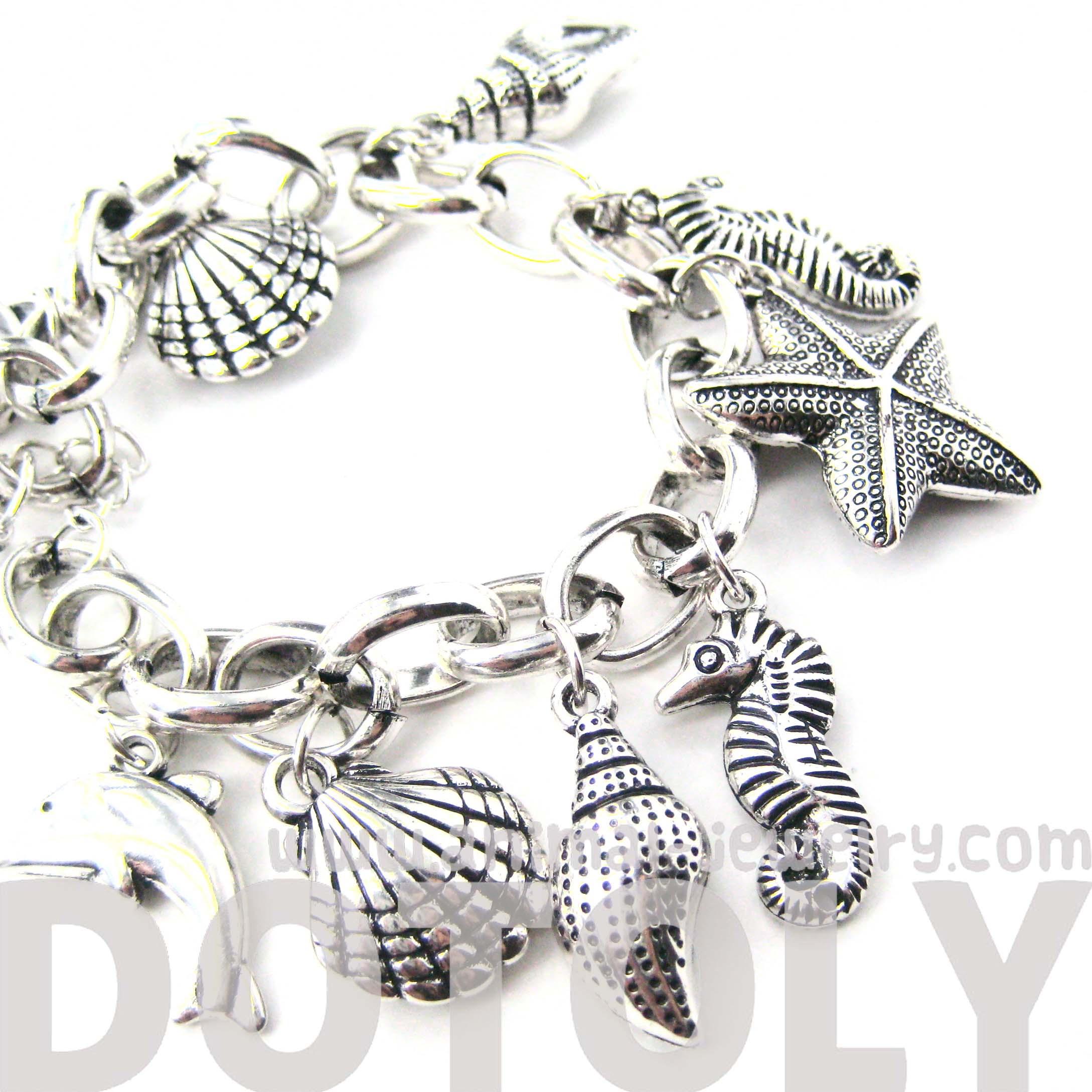 Starfish Seahorse Dolphin Sea Creatures Charm Bracelet · DOTOLY Animal