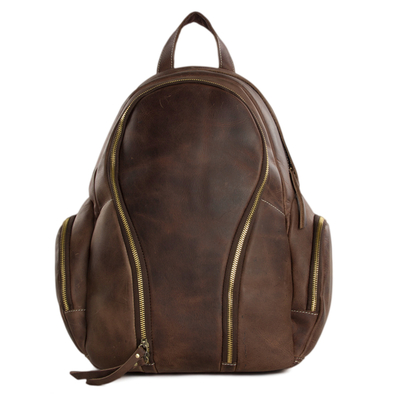 small leather laptop backpack