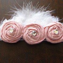 Pink Triple Rosette headband