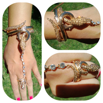 Gold Snake Cuff w/Ring Set! 