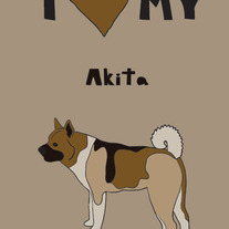 Akita, 5x7 print