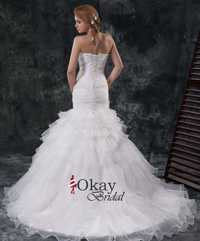 Ivory Wedding Dress,Ruffles Wedding Dress,Sweetheart Wedding Dress