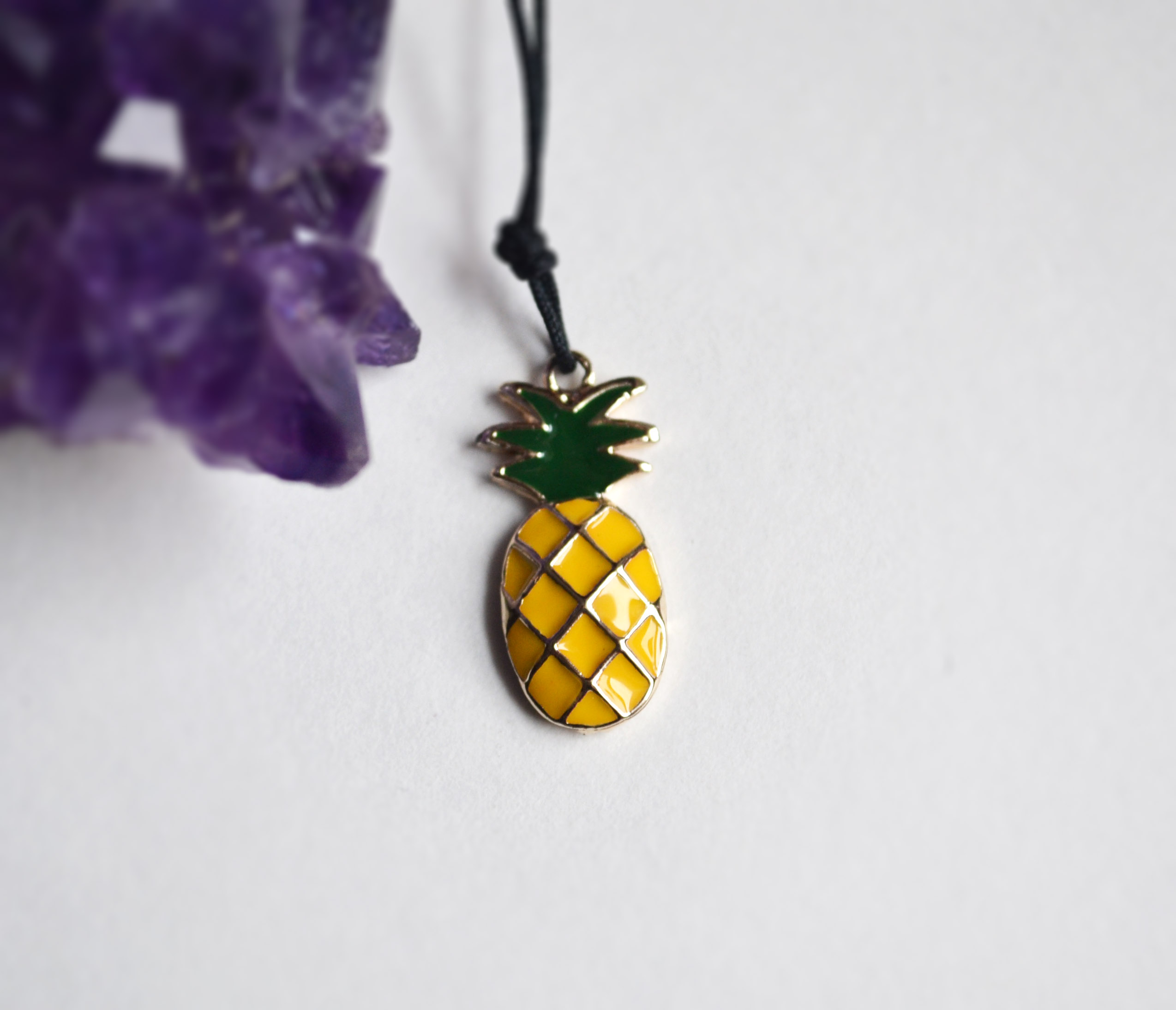 Pineapple Necklace, Summer Choker, Yellow Pineapple Necklace, Cute