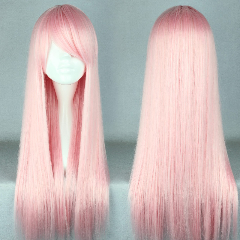 70cm Long Light Pink Beautiful Lolita Cosplay Wig · Fashion Kawaii