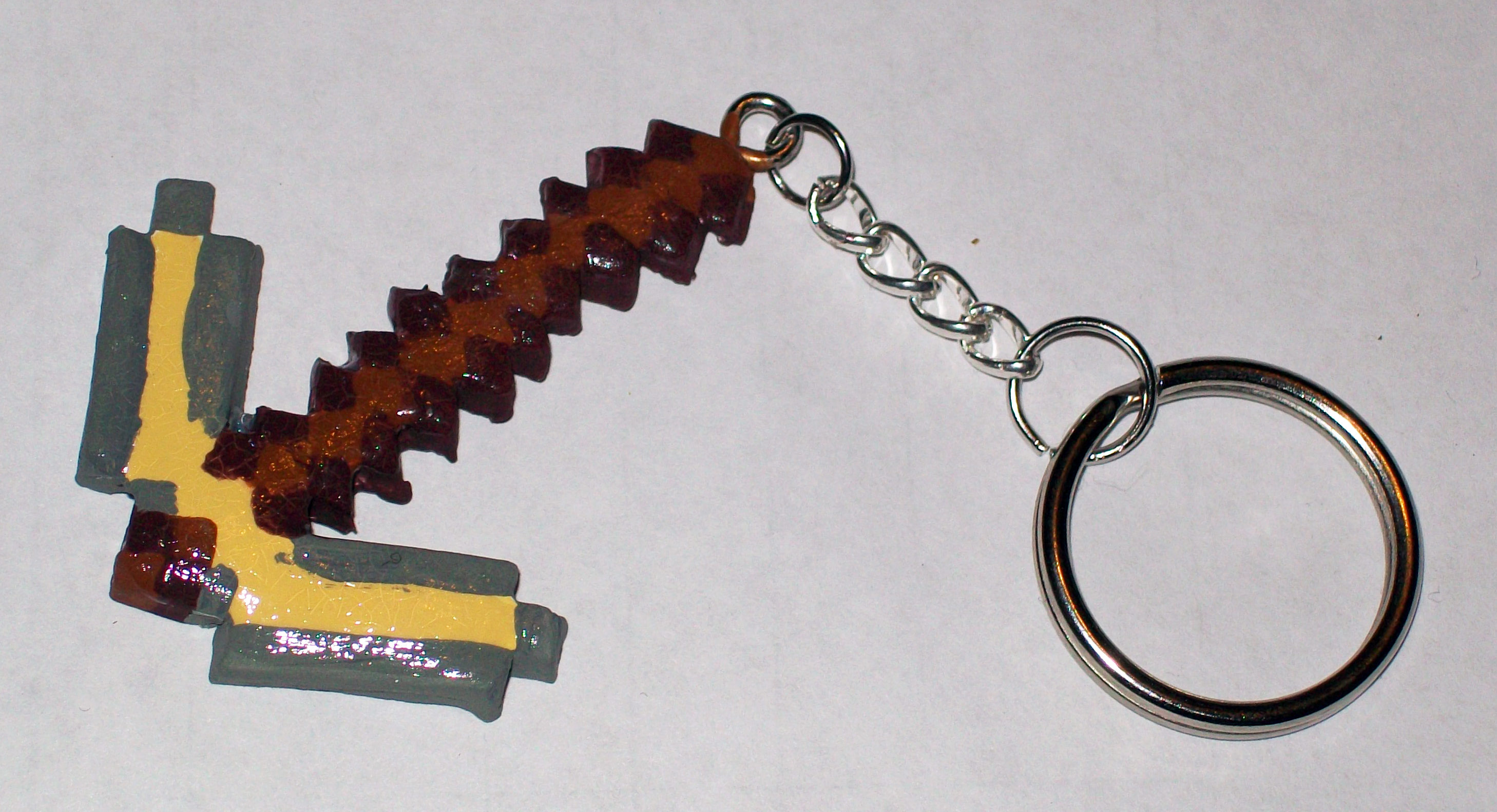 Inspired by Minecraft Pickaxe/Sword Keychain · əllure arts · Online