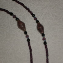 Beaded Eyeglass Chain Purple&Black/Paper-Wrapped Beads