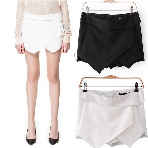 Fashion Women Vintage Irregular Shapes Shorts 