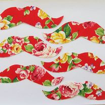 Floral Mustache Iron on Applique- 4 pack  - Thumbnail 2