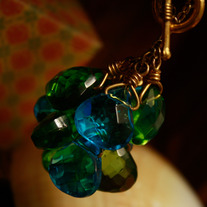 Peacock Feather Cluster Pendant Necklace