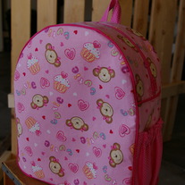 Girls Toddler Backpack-Monkey & cupcakes