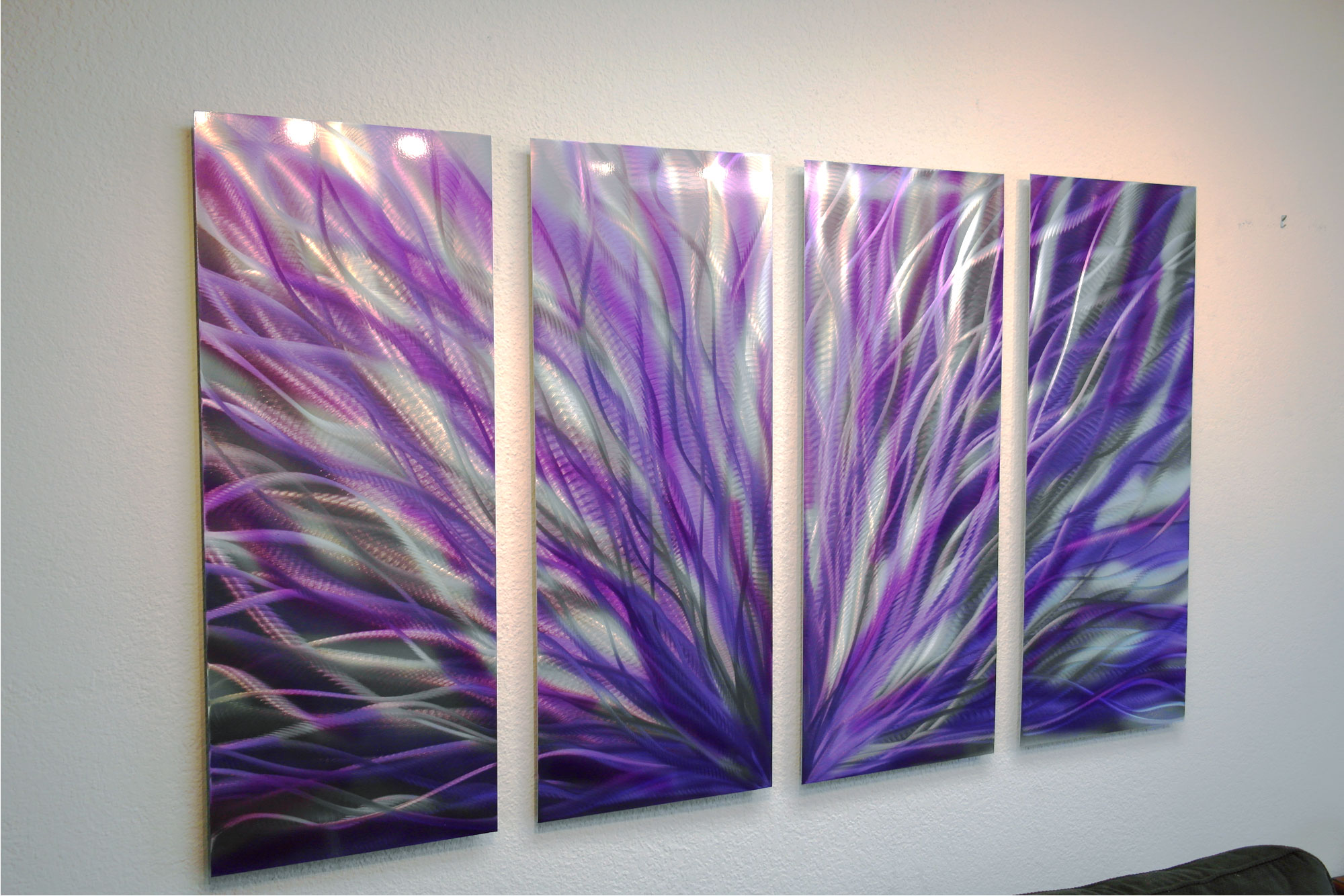 Radiance Purple 36x63 - Abstract Metal Wall Art Contemporary Modern