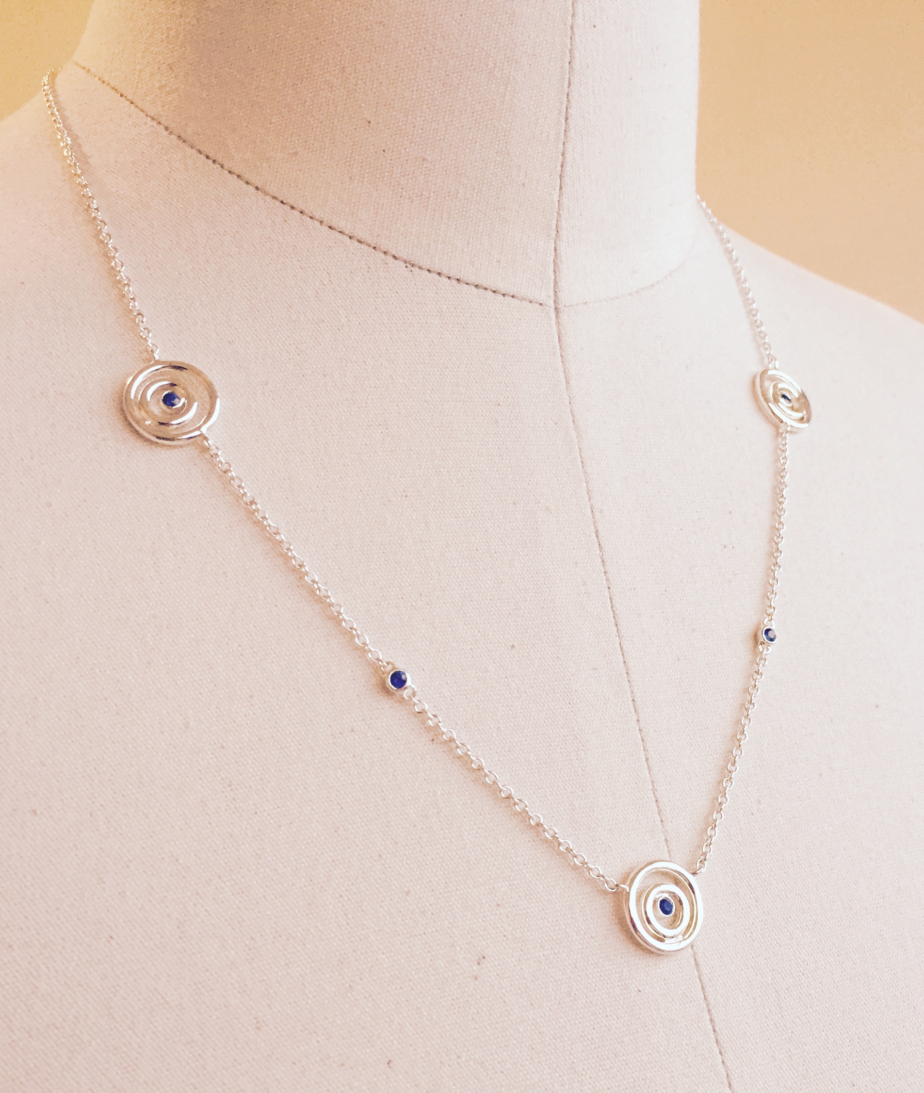 SWAROVSKI Sterling Silver Blue Sapphire "Eternal Circle" Necklace