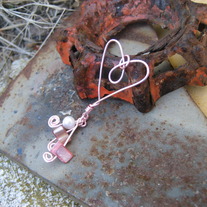 Pink Wire Heart Charm