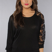 The Vintage Lace Long Sleeve in Black