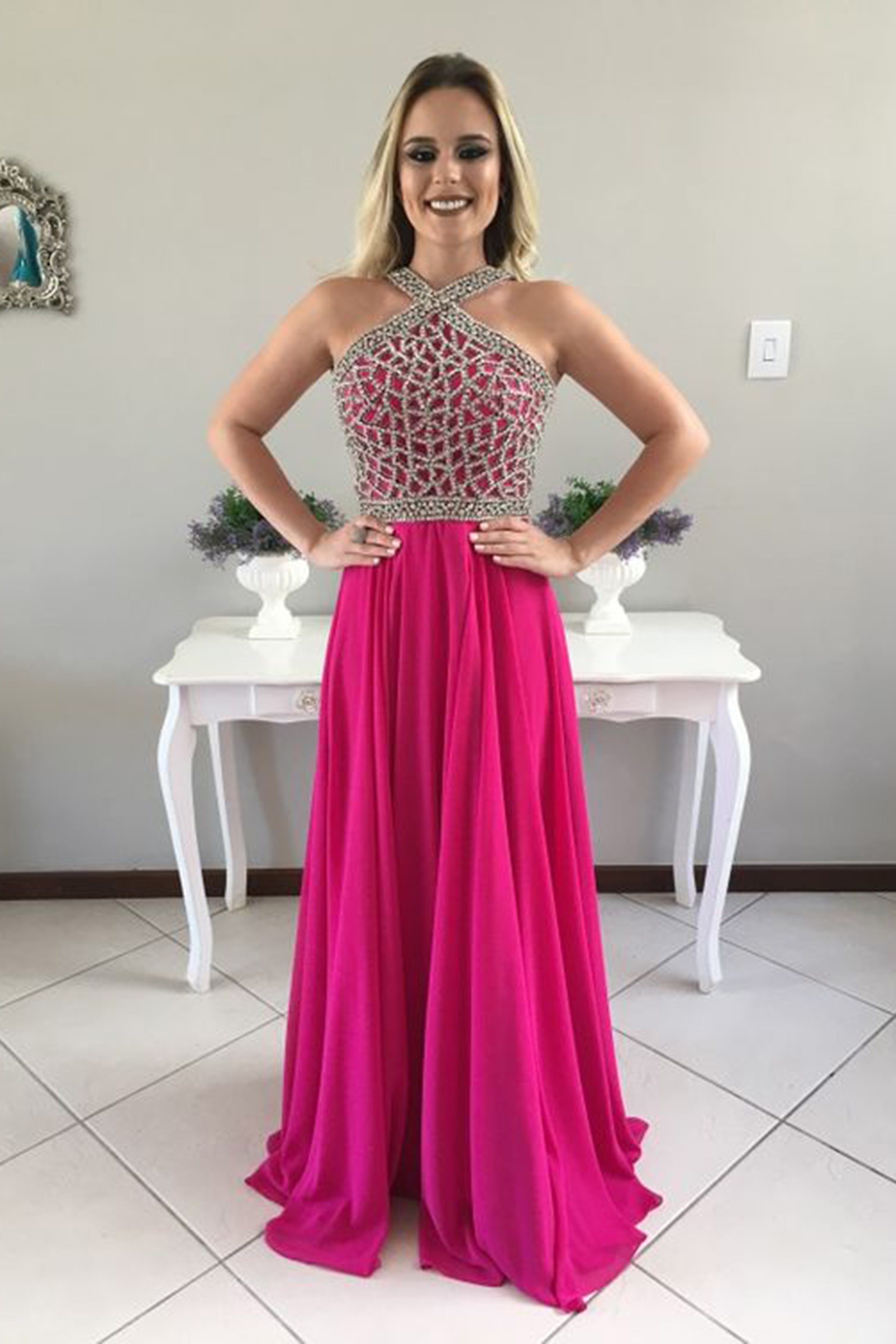 Rose Red Evening Dress