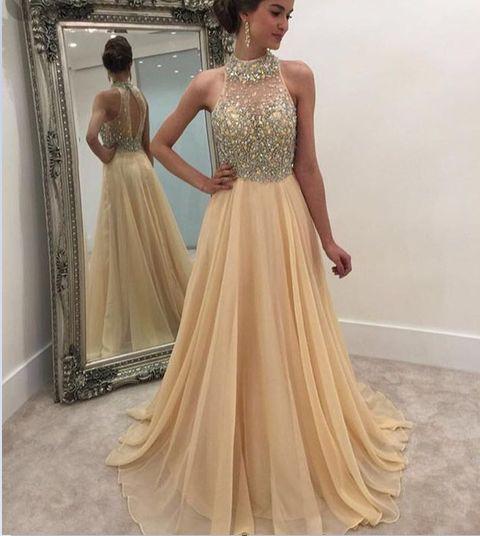 long formal prom dress,elegant prom dress,beaded prom dress,party dress 2017
