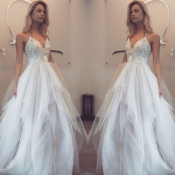 White Organza Prom Dress