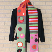 Girly, dotty, awesome felted wool scarf