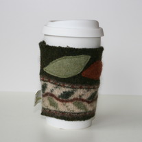 Leafy Recycled Wool Coffee Cup Cardigan