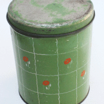 Vintage Green Metal Kitchen Canister