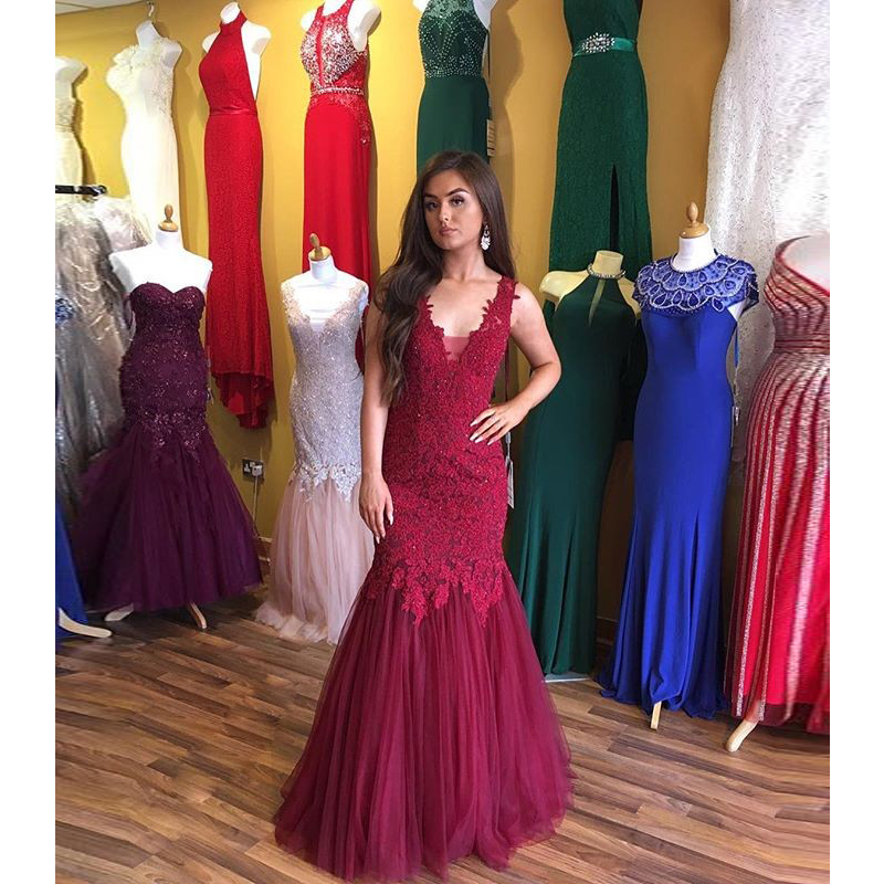 2018 Red Prom Dresses with Straps
