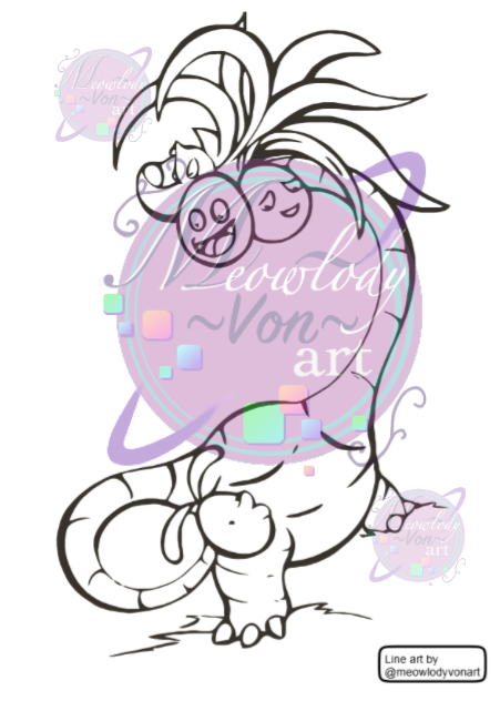 Alolan Exeggutor Coloring Sheet Digital Download Meowlody