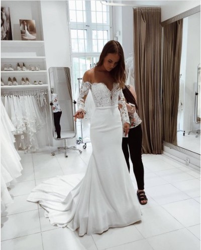 White Off the Shoulder Prom Dress
