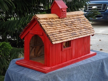 Bird House Feeder Red Covered Bridge Sold By Houses That Dale