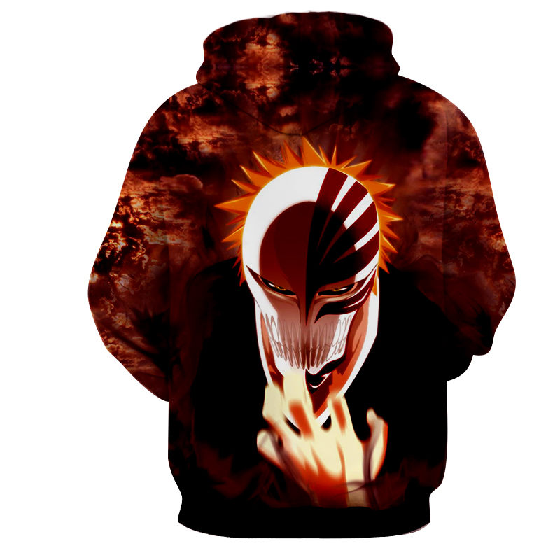 Bleach Anime Ichigo Kurosaki Hollow Mask Cool 3D Hoodie on Storenvy