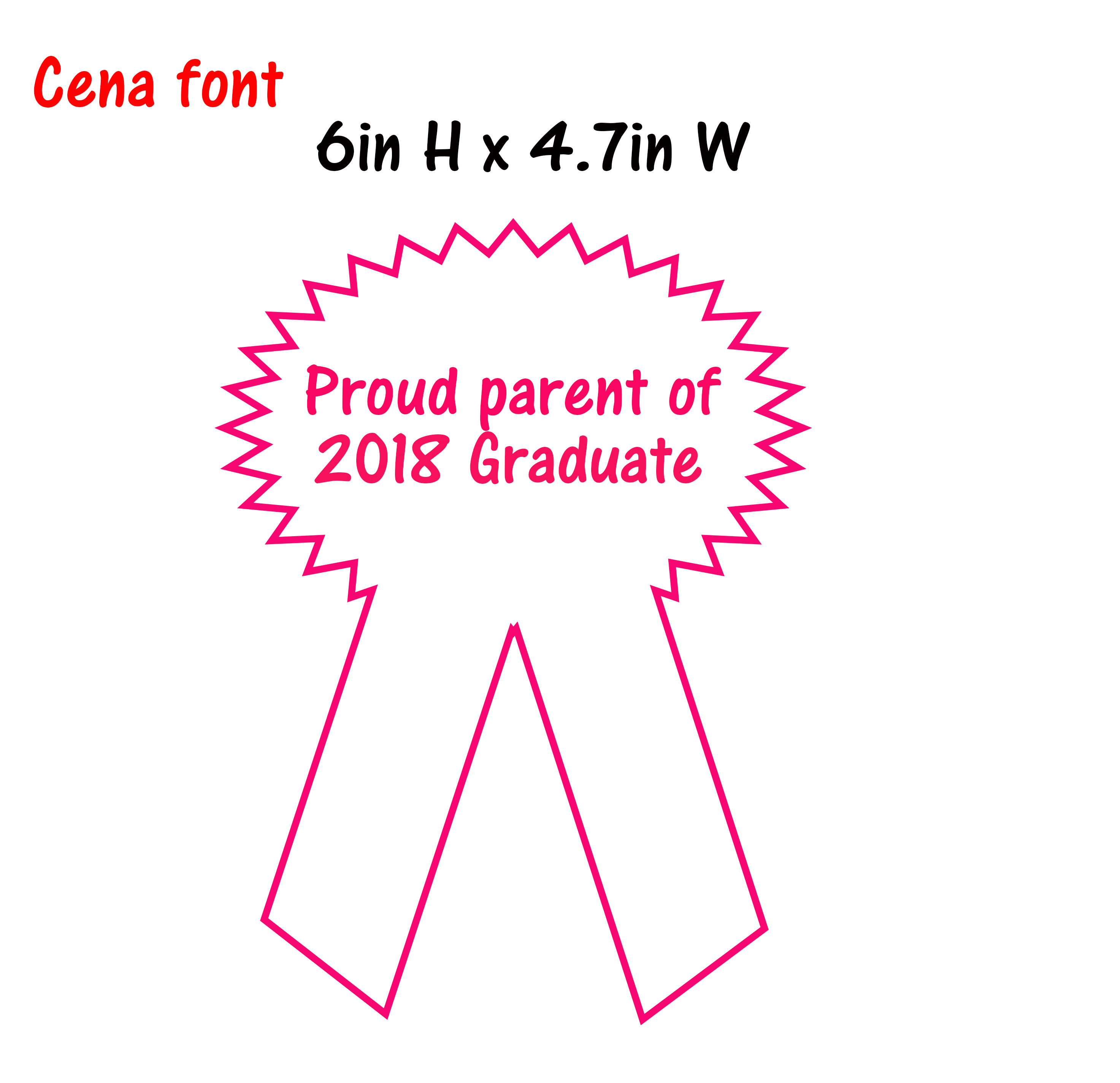 2018 Graduate decal sticker ribbon outdoor vinyl handmade Proud parent