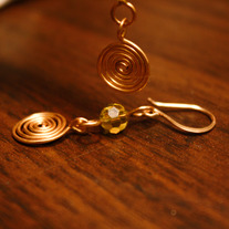 Olivine Swirl Dangle Earrings