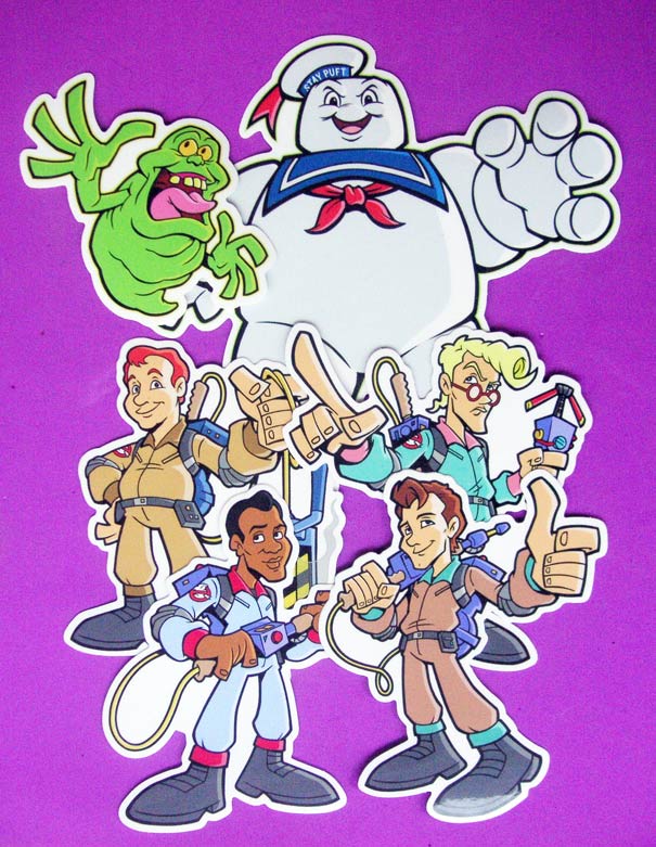 Real Ghostbusters Premium Vinyl Decal Sticker Set Busters, Slimer