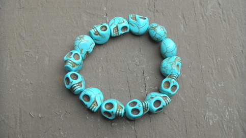 Small Turquoise Skull Bracelet