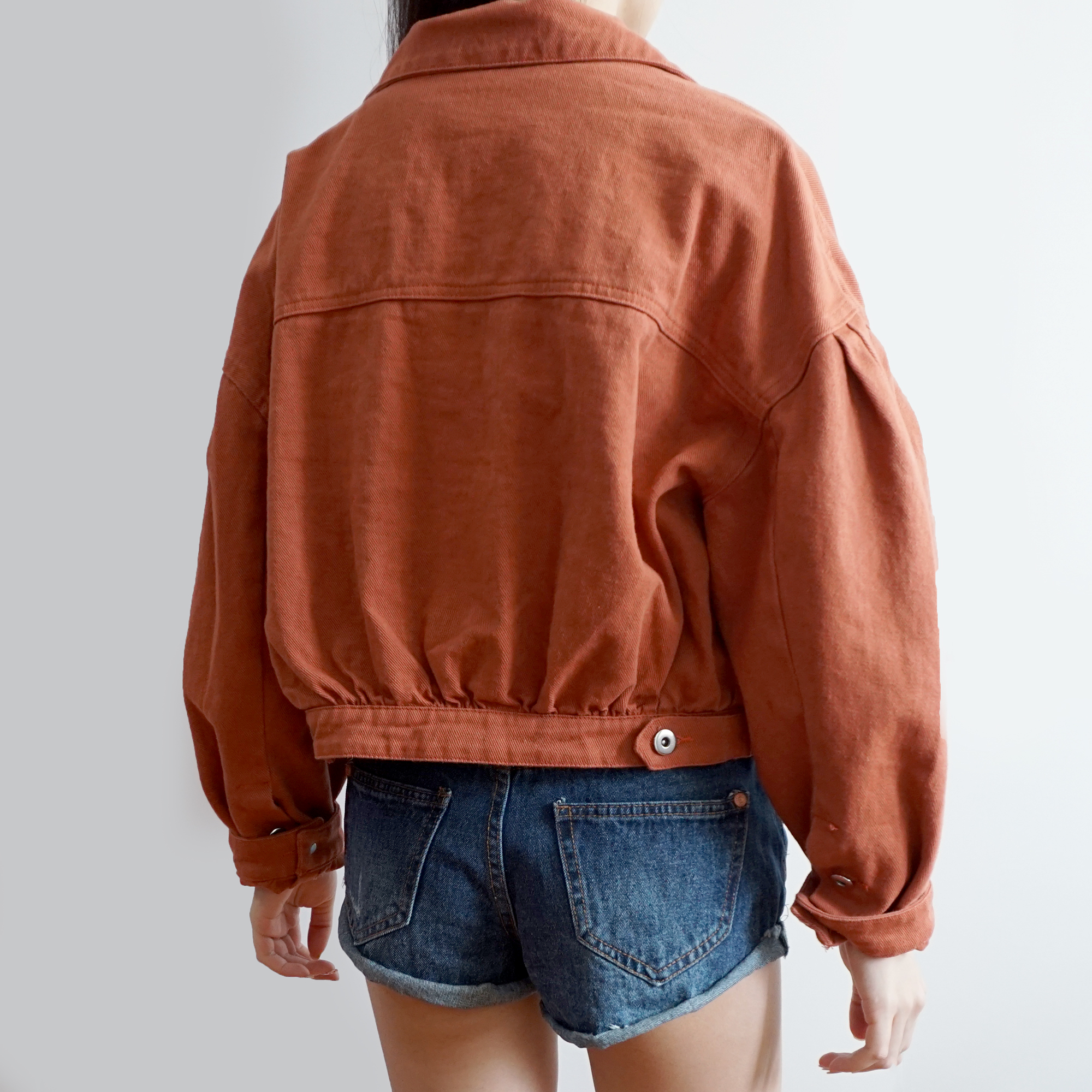 Rustic Denim Jacket (Burnt Orange) Â· Megoosta Fashion Â· Free shipping worldwide on all orders