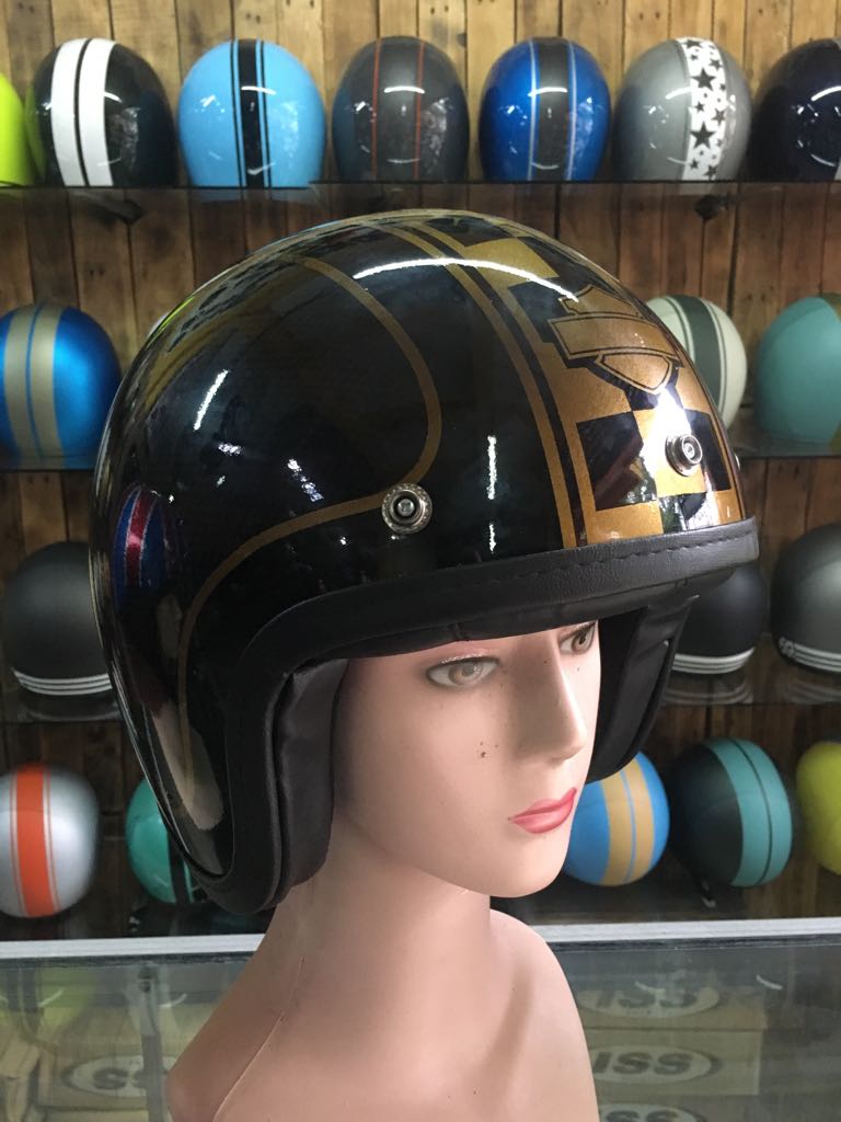 AirBrush Painted Custom Motorcycle Half Helmet With Harley Davidson