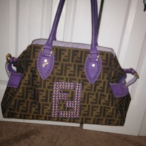  Fendi Studded Bag du Jour, "F"  Purple