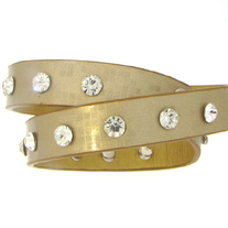 Leather Bracelet with Crystals