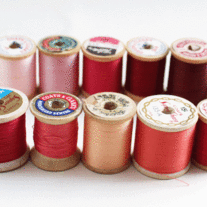 Wooden Thread Spools - Rose Garden Colors