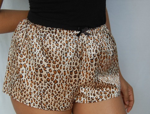 NEW Satin Sleep Shorts- Cheetah